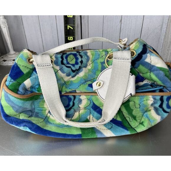 Vintage Juicy Couture Bag Satchel Handbag Y2K Terry Psychedelic Paisley Green - Picture 12 of 14